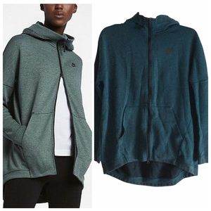 NIKE Women's Tech Fleece Knit Full Zip Cape Hoodie Blue Sz Small